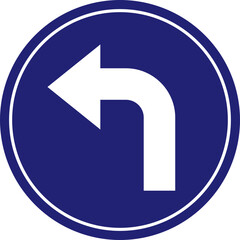 Traffic Signs and Rules 1  Mandatory turn left road sign