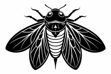 cicada silhouette line art vector illustration