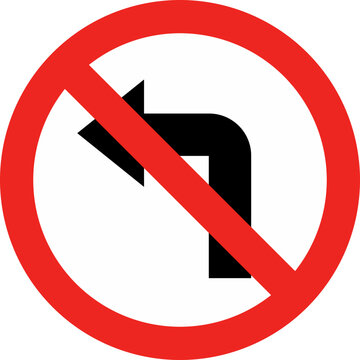 Traffic Signs and Rules 1  Prohibited Turn Left Roadsign