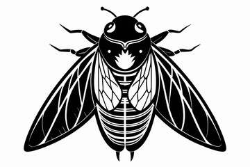 cicada silhouette line art vector illustration
