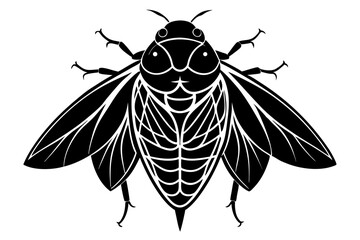 cicada silhouette line art vector illustration