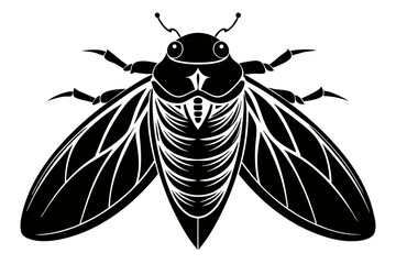 cicada silhouette line art vector illustration