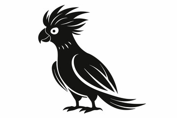 cockatoo silhouette line art vector illustration