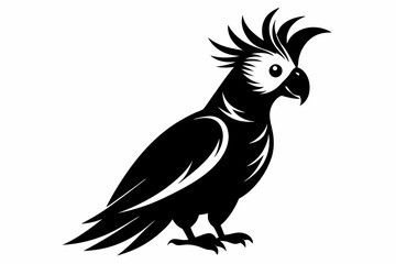 Fototapeta premium cockatoo silhouette line art vector illustration