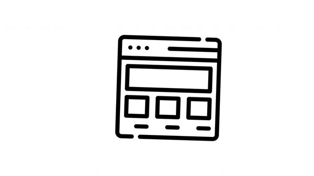 icon line motion graphic wireframe
