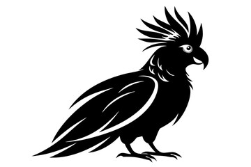 cockatoo silhouette line art vector illustration