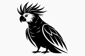 cockatoo silhouette line art vector illustration