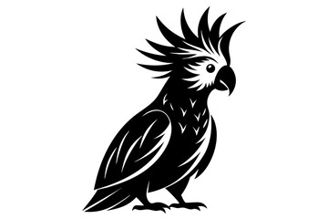 cockatoo silhouette line art vector illustration