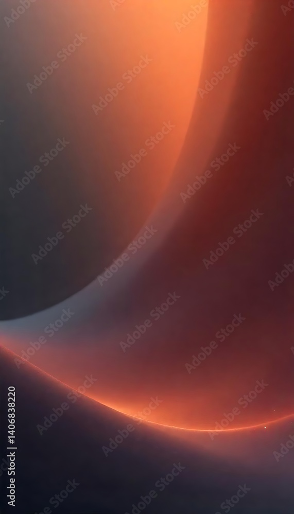 Poster abstract background with light orange gradient and curved shapes