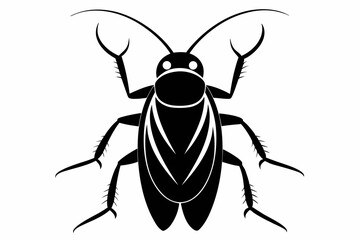 cockroach silhouette line art vector illustration