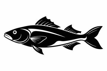 cod silhouette line art vector illustration