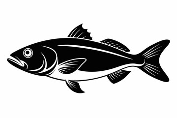 cod silhouette line art vector illustration