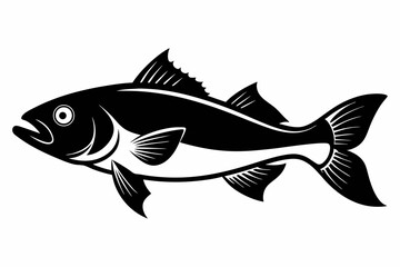 cod silhouette line art vector illustration