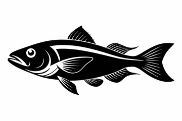 cod silhouette line art vector illustration