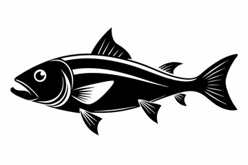 cod silhouette line art vector illustration
