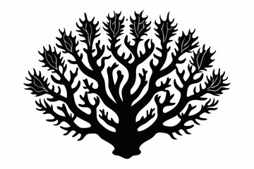 coral silhouette line art vector illustration