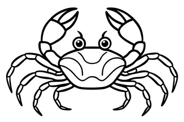 crab silhouette line art vector illustration