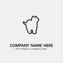 Cat illustration black and white for logo company vector image