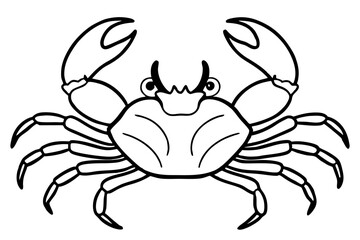 crab silhouette line art vector illustration