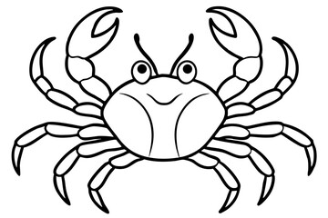 crab silhouette line art vector illustration