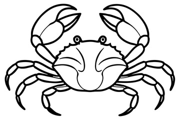 crab silhouette line art vector illustration
