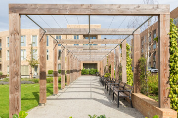 Communal garden at the Grahame Park Estate in London, England