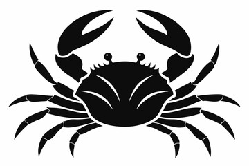 crab silhouette line art vector illustration