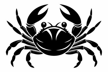 crab silhouette line art vector illustration