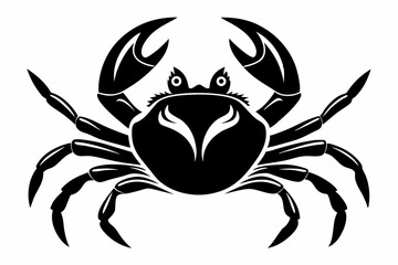 crab silhouette line art vector illustration