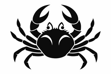 crab silhouette line art vector illustration