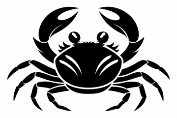 crab silhouette line art vector illustration