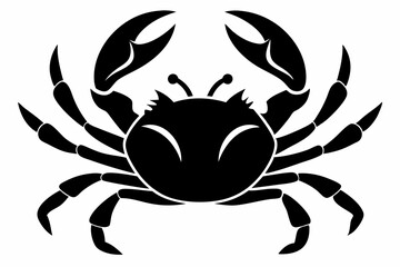 crab silhouette line art vector illustration