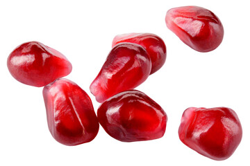 Pomegranate isolated png. Pomegranate seed on white or transparent background. Pomegranate seeds no...