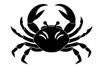 crab silhouette line art vector illustration