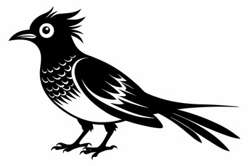 cuckoo silhouette line art vector illustration