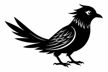 cuckoo silhouette line art vector illustration
