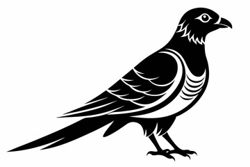 cuckoo silhouette line art vector illustration