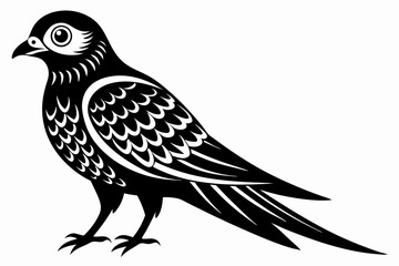 cuckoo silhouette line art vector illustration