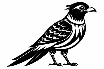 cuckoo silhouette line art vector illustration