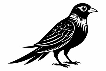 cuckoo silhouette line art vector illustration