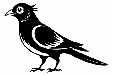 cuckoo silhouette line art vector illustration