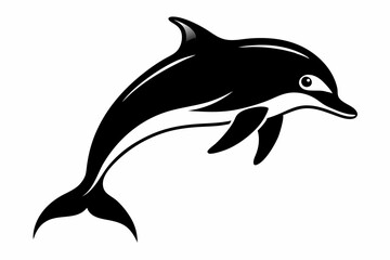 dolphin silhouette line art vector illustration
