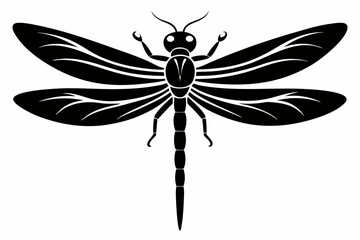 dragonfly silhouette line art vector illustration