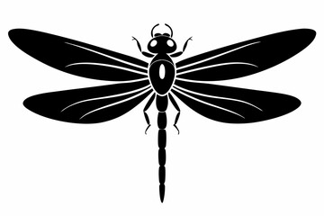 dragonfly silhouette line art vector illustration