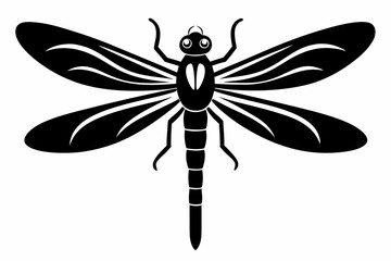 dragonfly silhouette line art vector illustration