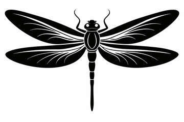 dragonfly silhouette line art vector illustration