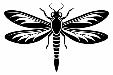 dragonfly silhouette line art vector illustration