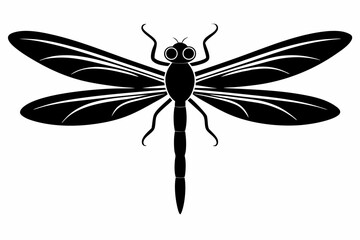 dragonfly silhouette line art vector illustration