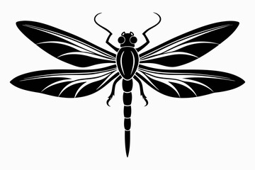 dragonfly silhouette line art vector illustration