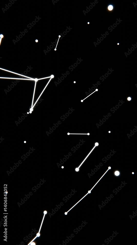 Poster Delicate lines and nodes form an abstract floating network on a white background, blending illusions and technology in a minimal, futuristic design.